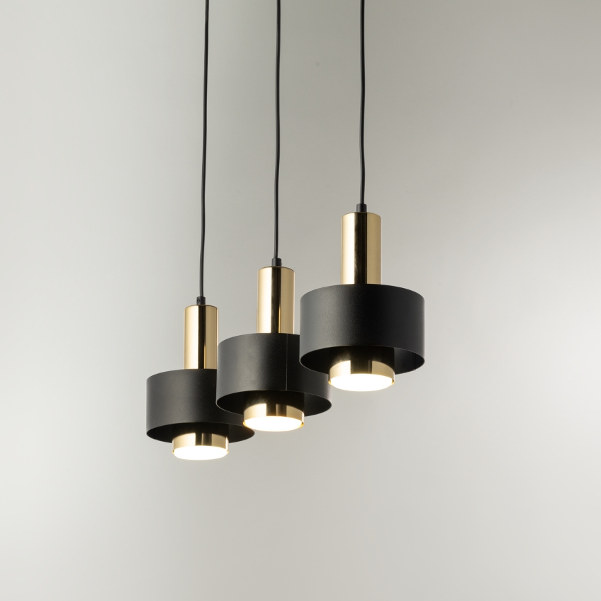 Lühter RIF LUX 3xGX53/12W/230V must/kuldne