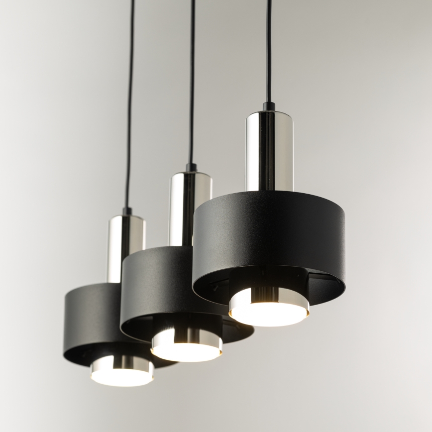 Lühter RIF LUX 3xGX53/12W/230V must/läikiv kroom