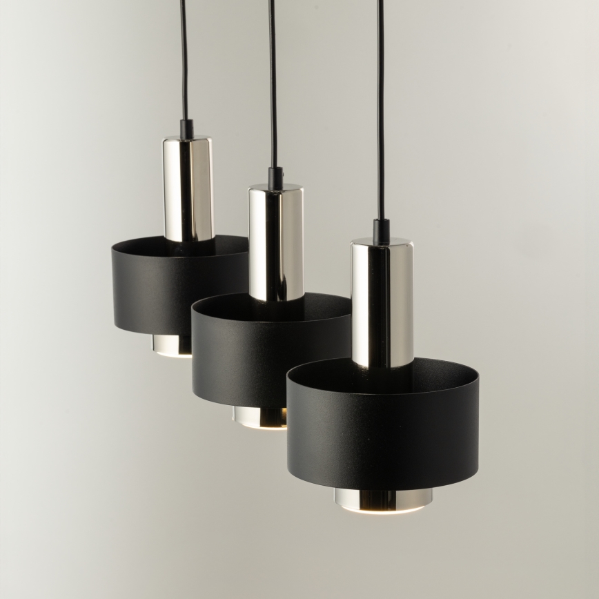 Lühter RIF LUX 3xGX53/12W/230V must/läikiv kroom