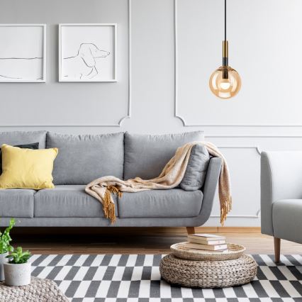 Lühter ROLLO 1xE14/5W/230V kuldne/suitsune beež