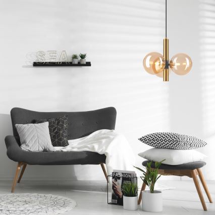 Lühter ROLLO 3xG9/5W/230V kuldne/suitsune beež