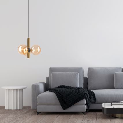 Lühter ROLLO 3xG9/5W/230V kuldne/suitsune beež