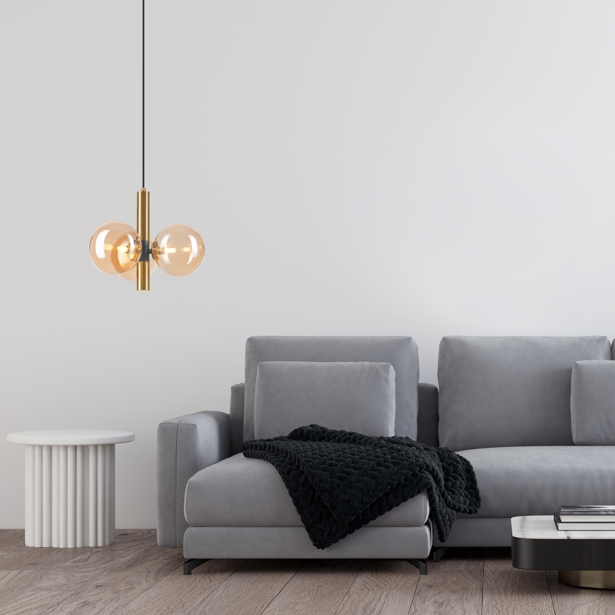 Lühter ROLLO 3xG9/5W/230V kuldne/suitsune beež