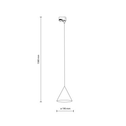 Lühter ühefaasilise rööbassüsteemi jaoks CONO 1xE27/15W/230V must/hall