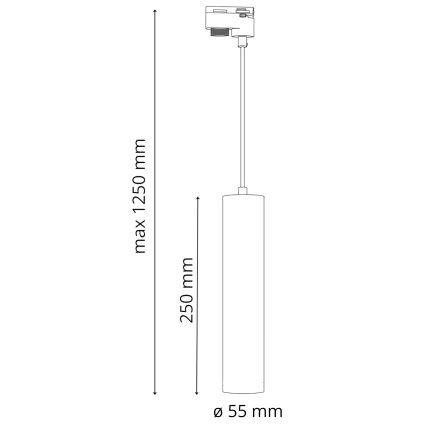 Lühter rööbassüsteemile MARIBEL 3xGU10/10W/230V + 1 m siin süsteem valge