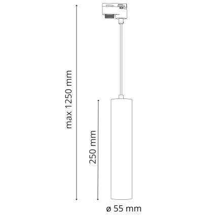 Lühter rööbassüsteemile MARIBEL 3xGU10/10W/230V + 1 m siin süsteem must