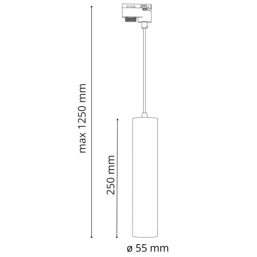 Lühter rööbassüsteemile MARIBEL 3xGU10/10W/230V + 1 m siin süsteem must