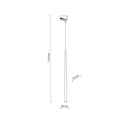 Lühter ühefaasilise rööbassüsteemi jaoks PIANO 1xG9/8W/230V kuldne/must