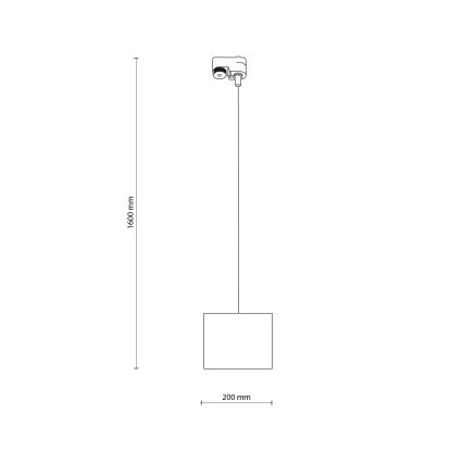 Lühter ühefaasilise rööbassüsteemi jaoks TRACER 1xE27/15W/230V d. 20 cm must/pruun