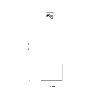 Lühter ühefaasilise rööbassüsteemi jaoks TRACER 1xE27/15W/230V d. 38 cm must