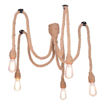Lühter ROPE CASA 5xE27/12W/230V ämblik