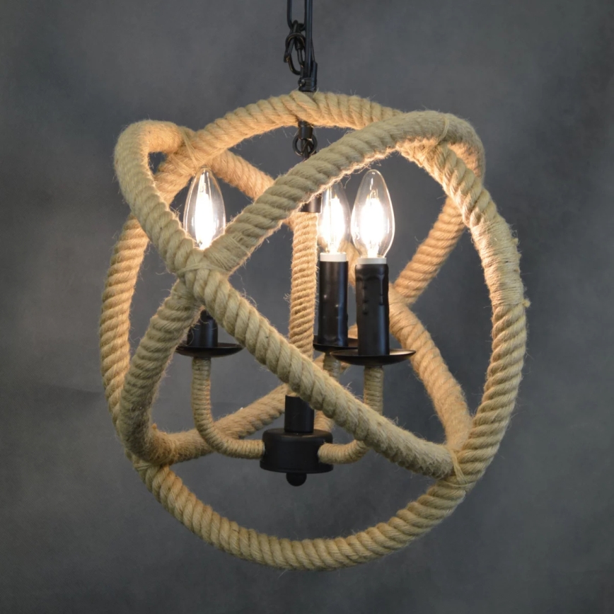 Lühter ROPE GLOBO 3xE14/10W/230V