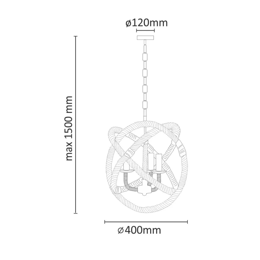 Lühter ROPE GLOBO 3xE14/10W/230V