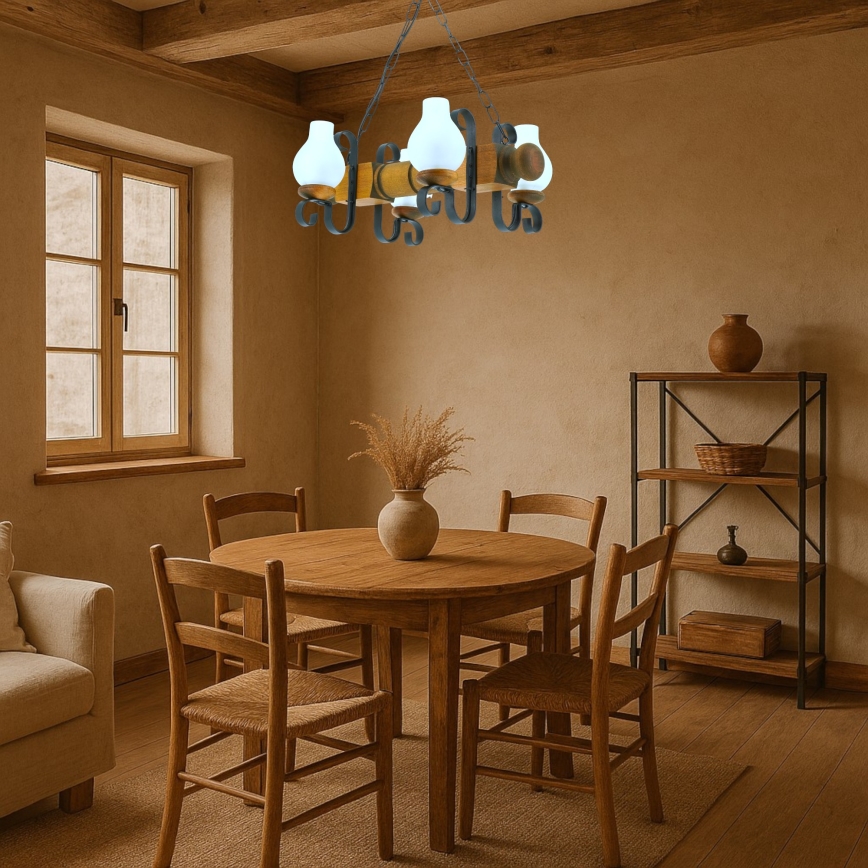 Lühter RUSTIC 4xE14/40W/230V pöök