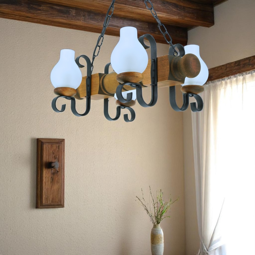 Lühter RUSTIC 4xE14/40W/230V pöök