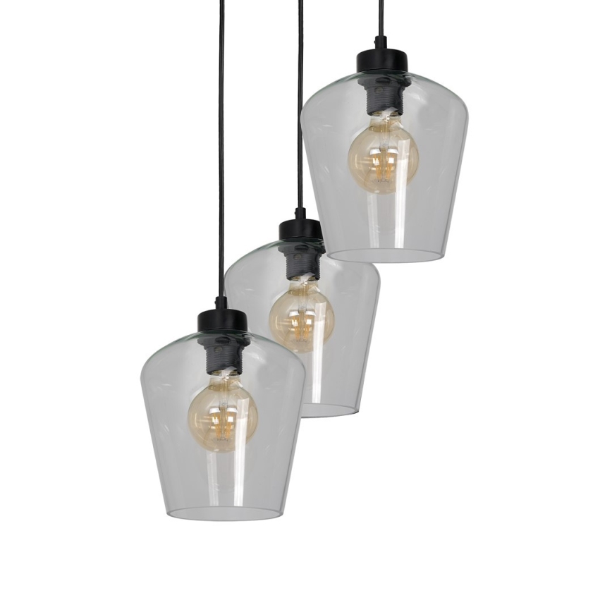 Lühter SANTIAGO 3xE27/60W/230V läbipaistev