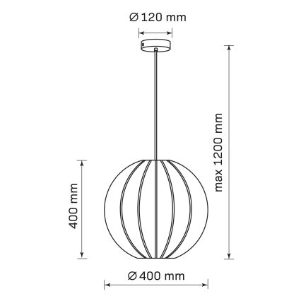 Lühter SENSAI 1xE27/20W/230V d. 40 cm must