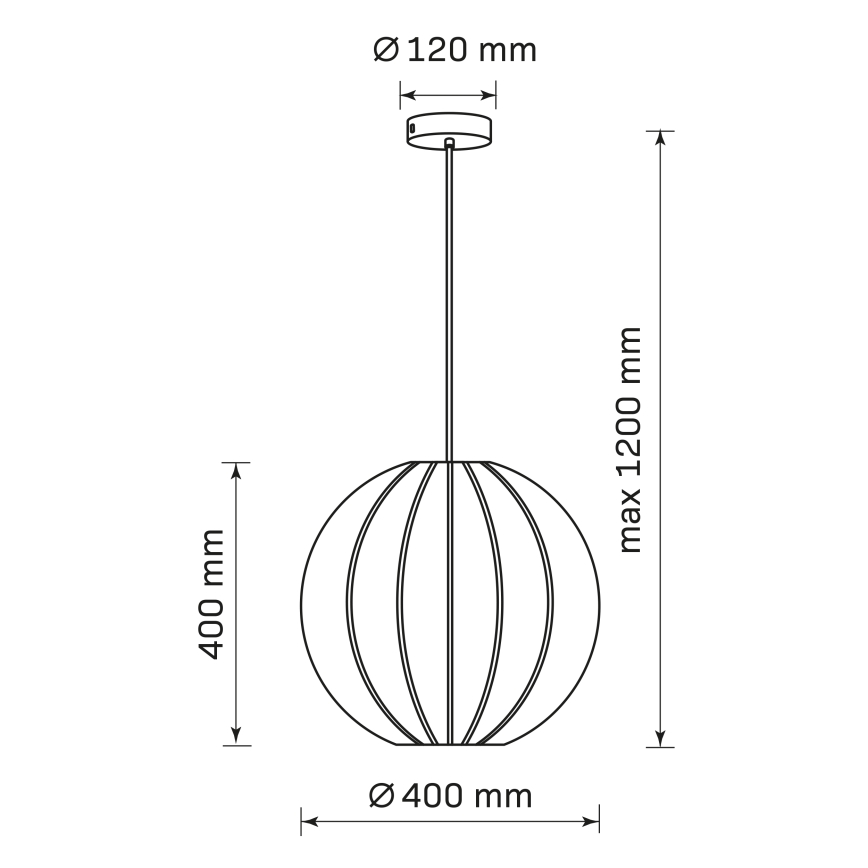 Lühter SENSAI 1xE27/20W/230V d. 40 cm must