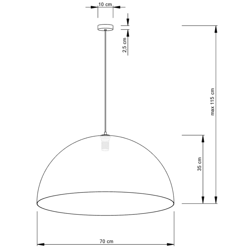 Lühter SFERA 1xE27/60W/230V d. 70 cm kuldne