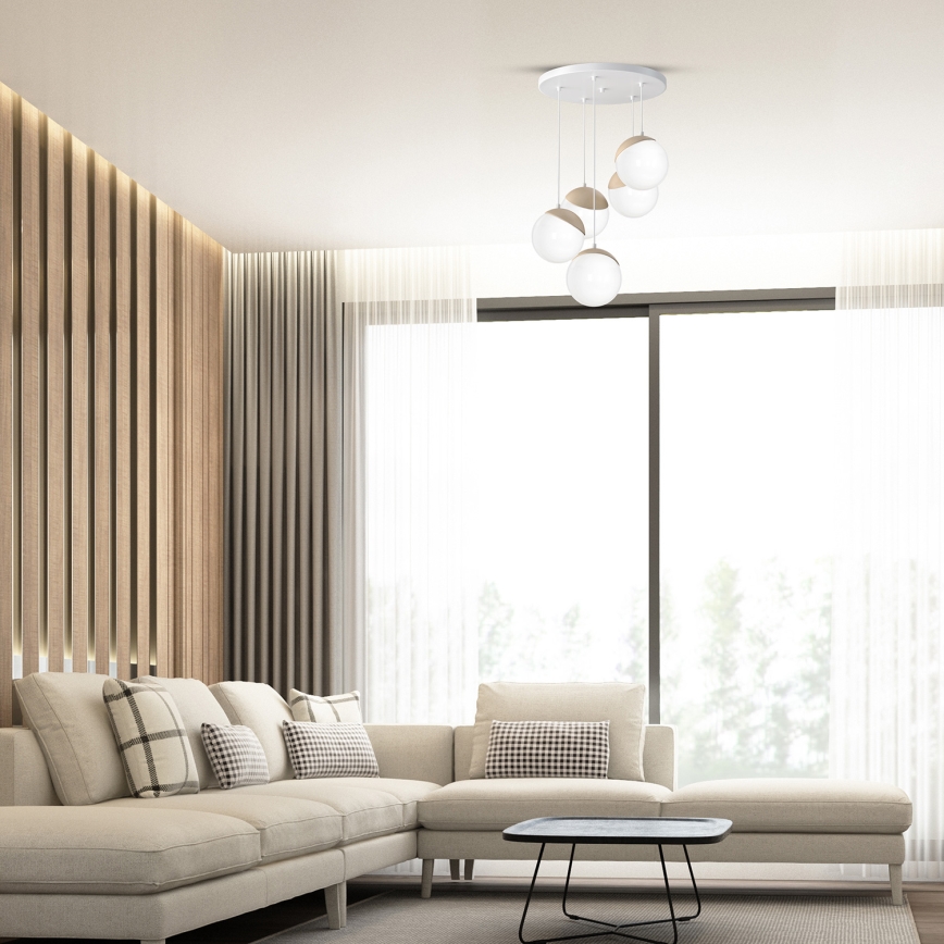 Lühter SFERA WOOD 5xE14/40W/230V
