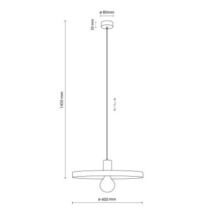 Lühter SILA 1xE27/15W/230V d. 40 cm beež/tellis