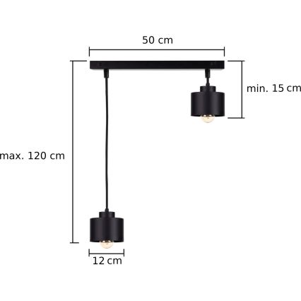 Lühter SIMPLY BLACK 2xE27/60W/230V