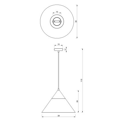 Lühter SINGLE 1xE27/15W/230V valge/pöök