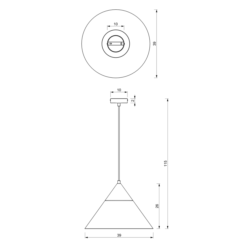 Lühter SINGLE 1xE27/15W/230V valge/pöök