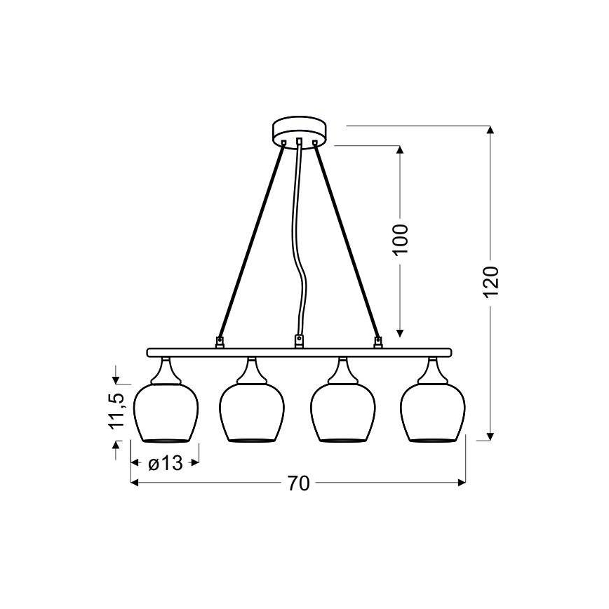 Lühter SIRIUS 4xE27/60W/230V