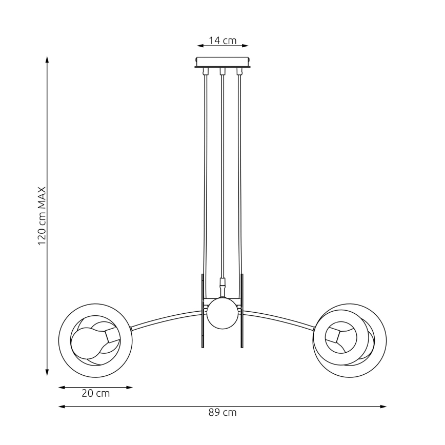 Lühter SKIVA 4xE27/15W/230V must/beež