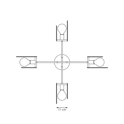 Lühter SKIVA 4xE27/15W/230V must/beež