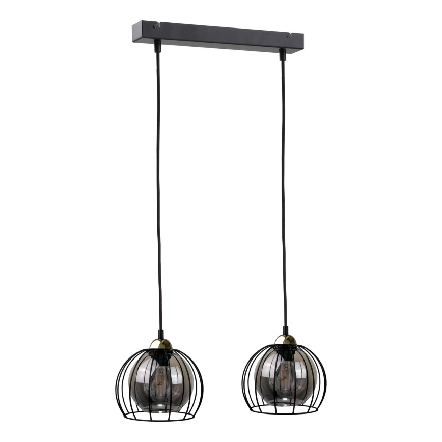 Lühter SOLO BLACK 2xE27/60W/230V must/kuldne