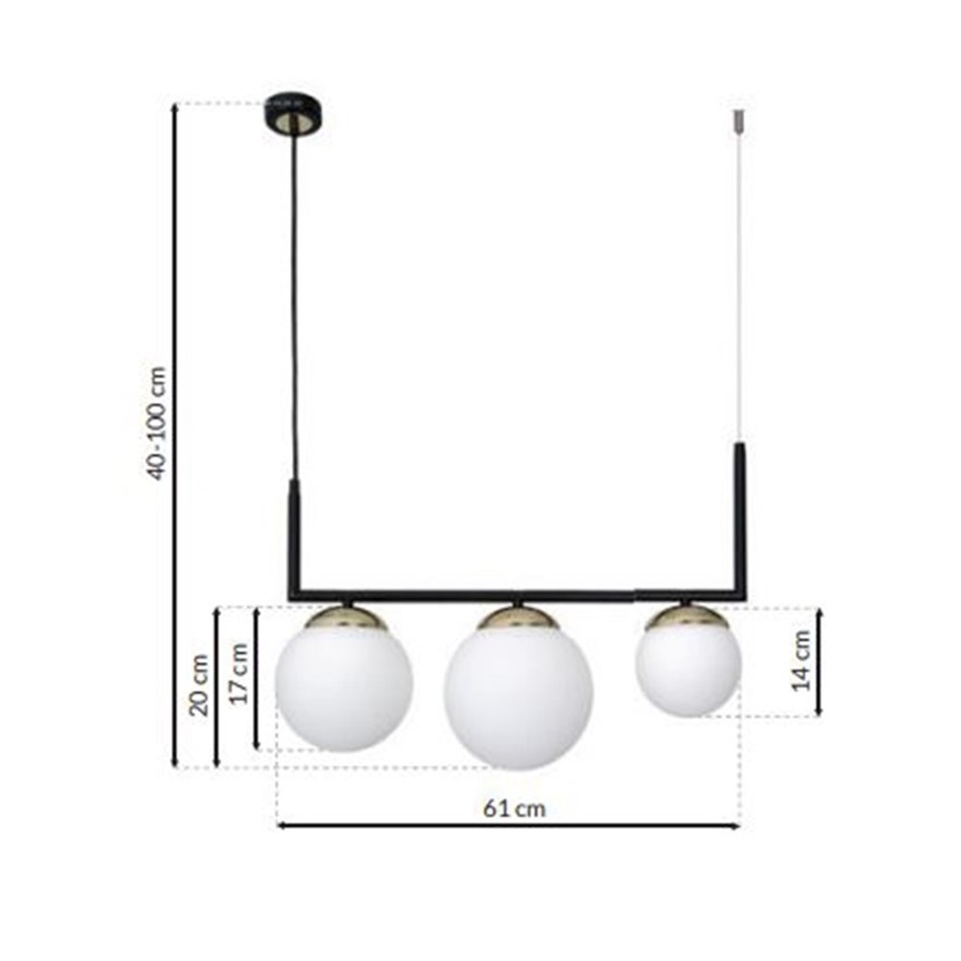Lühter SPARTA 3xE14/40W/230V