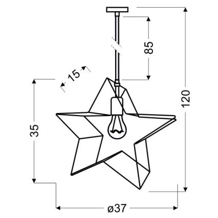 Lühter STAR 1xE27/60W/230V