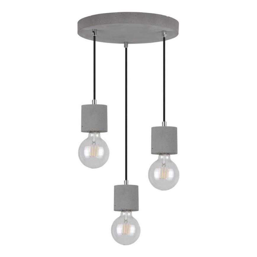 Lühter STRONG 3xE27/60W/230V betoon