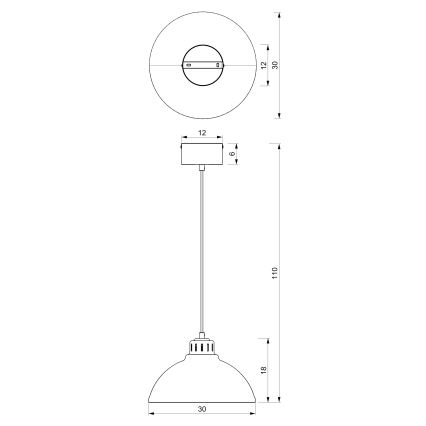 Lühter SVEN 1xE27/15W/230V valge