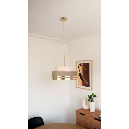 Lühter TAMI 1xE27/60W/230V beež/pruun/kuldne
