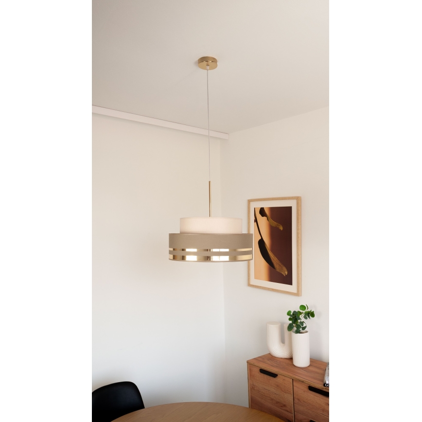Lühter TAMI 1xE27/60W/230V beež/pruun/kuldne