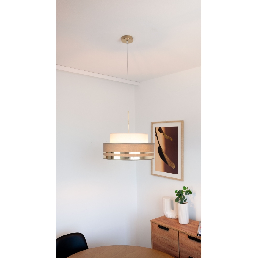 Lühter TAMI 1xE27/60W/230V beež/pruun/kuldne