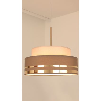 Lühter TAMI 1xE27/60W/230V beež/pruun/kuldne