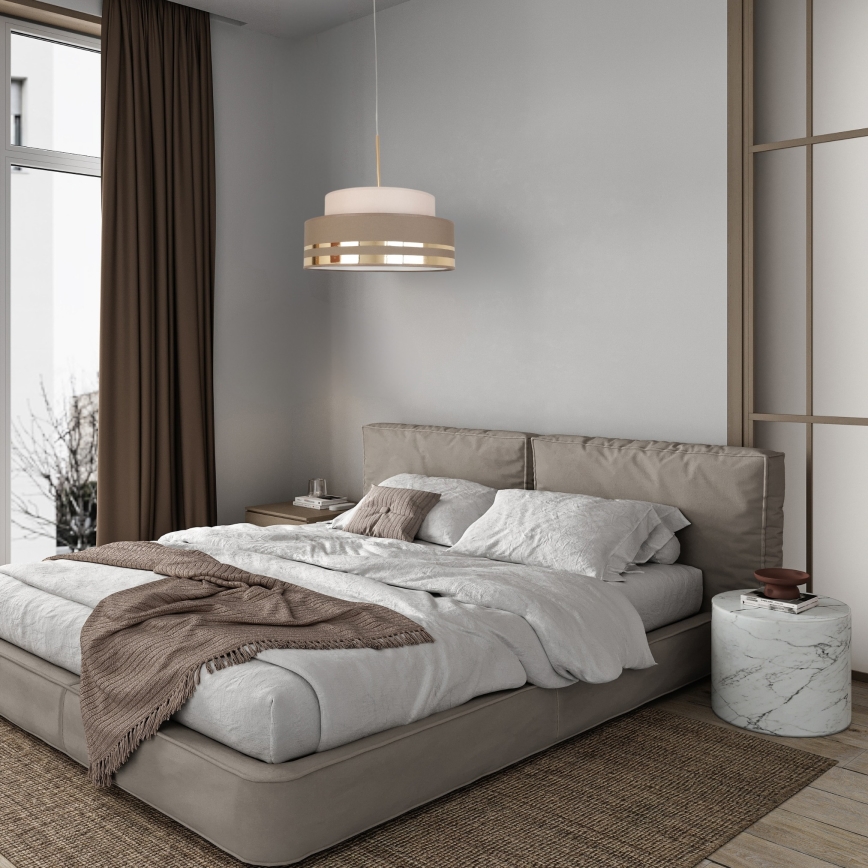 Lühter TAMI 1xE27/60W/230V d. 40 cm beež/pruun/kuldne