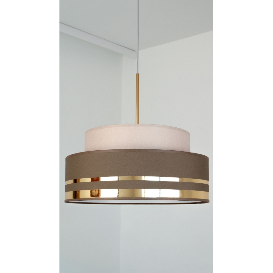 Lühter TAMI 1xE27/60W/230V d. 40 cm beež/pruun/kuldne