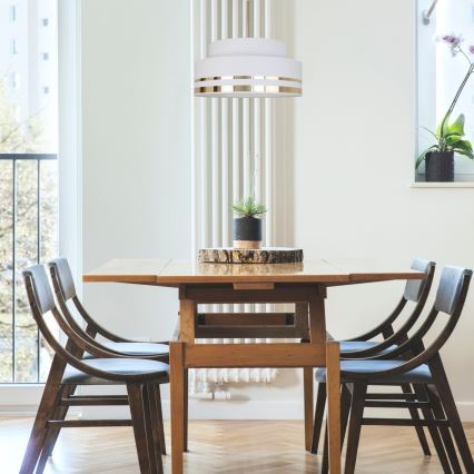 Lühter TAMI 1xE27/60W/230V d. 40 cm kreemikas/kuldne