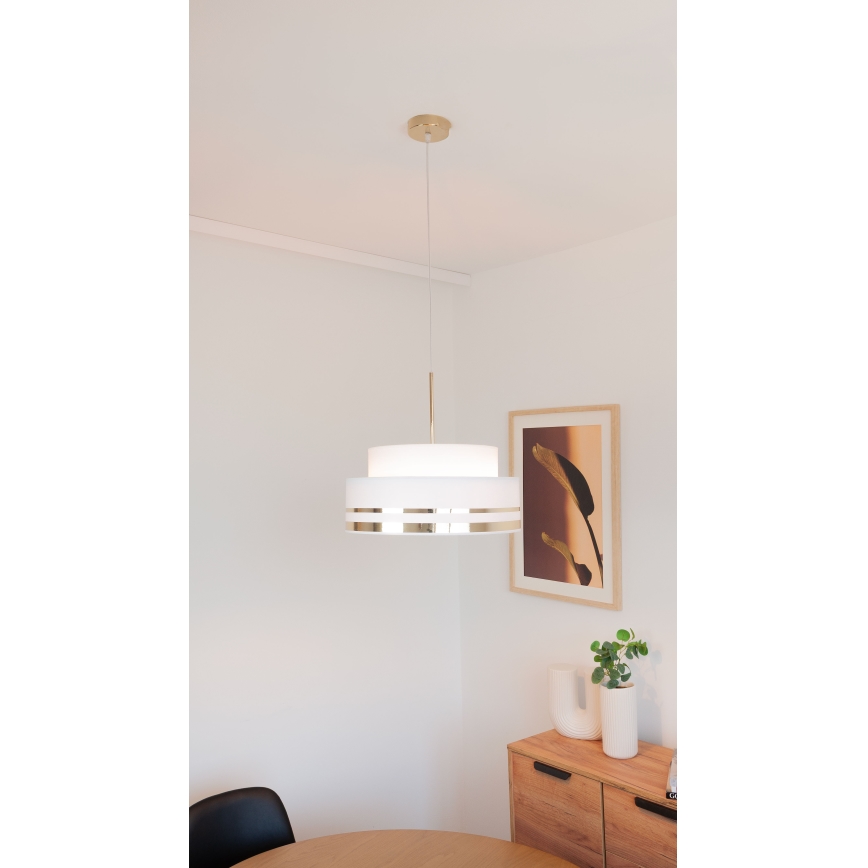 Lühter TAMI 1xE27/60W/230V kreemikas/kuldne