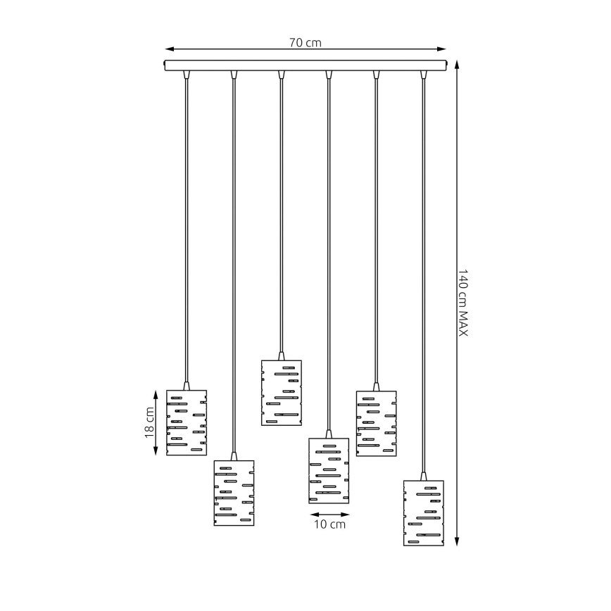 Lühter TANK 6xE27/15W/230V must
