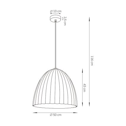 Lühter TELMA 1xE27/60W/230V d. 50 cm pruun/kuldne