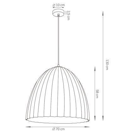 Lühter TELMA 1xE27/60W/230V d. 70 cm pruun/kuldne