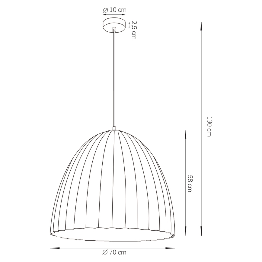 Lühter TELMA 1xE27/60W/230V d. 70 cm pruun/kuldne