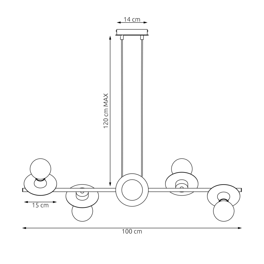 Lühter TOKEN 6xE27/15W/230V must