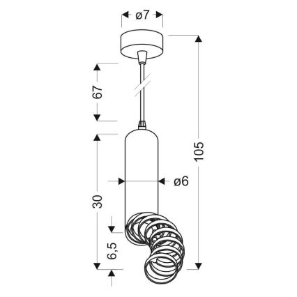 Lühter TUBA 1xGU10/50W/230V must